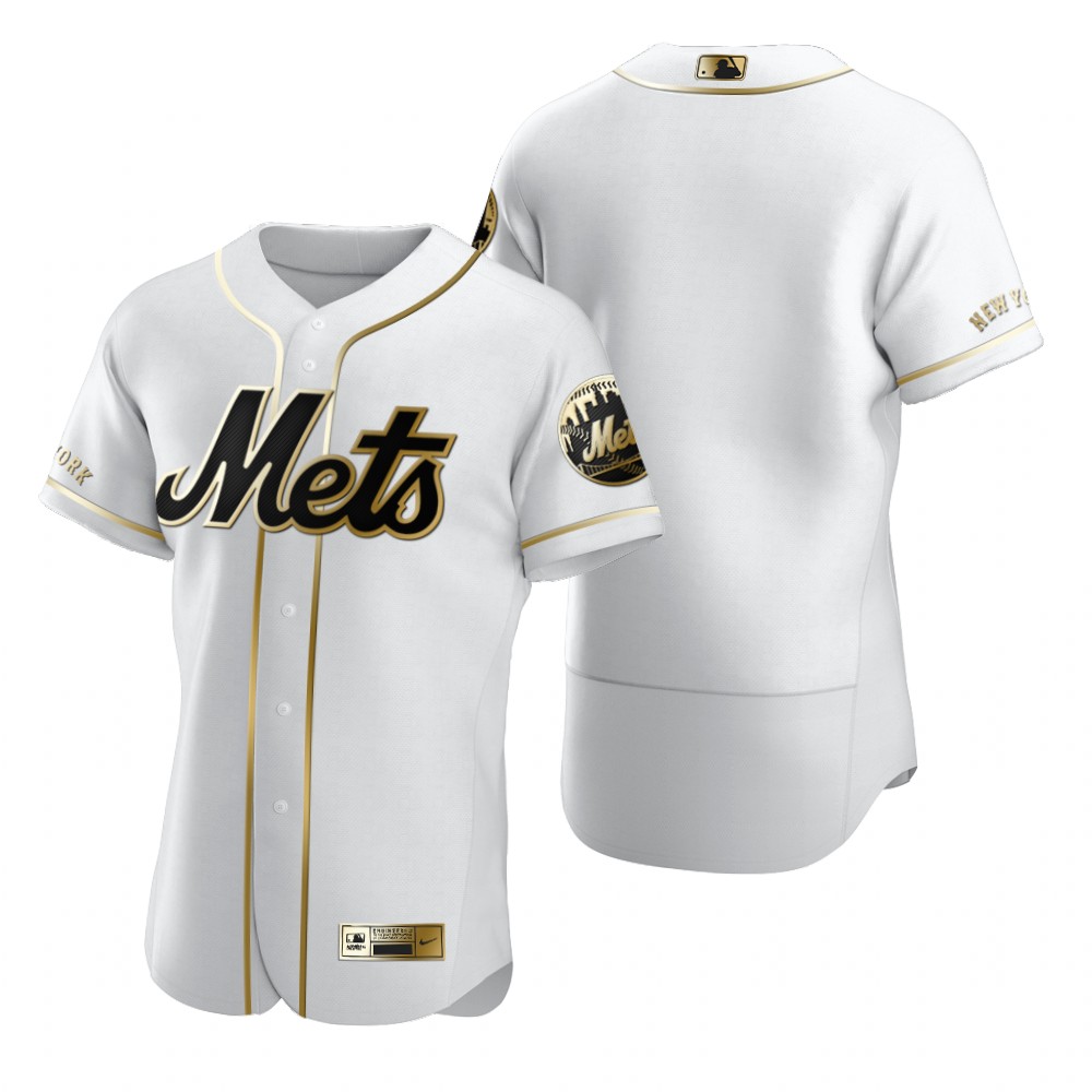 New York Mets Blank White Nike Men's Authentic Golden Edition MLB Jersey New York Mets Blank White Nike Men's Authentic Golden Edition MLB Jersey