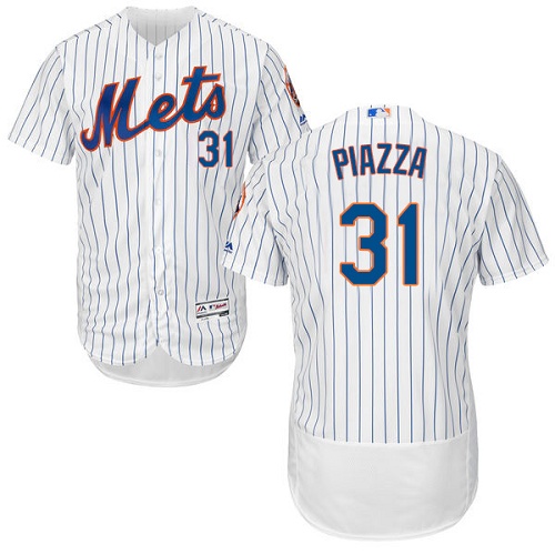 Mets #31 Mike Piazza White(Blue Strip) Flexbase Authentic Collection Stitched MLB Jersey Mets #31 Mike Piazza White(Blue Strip) Flexbase Authentic Collection Stitched MLB Jersey