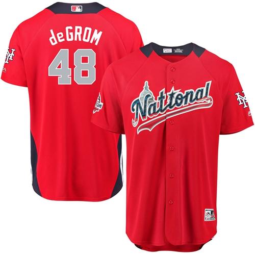 Mets #48 Jacob DeGrom Red 2018 All-Star National League Stitched MLB Jersey Mets #48 Jacob DeGrom Red 2018 All-Star National League Stitched MLB Jersey