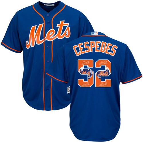 Mets #52 Yoenis Cespedes Blue Team Logo Fashion Stitched MLB Jersey Mets #52 Yoenis Cespedes Blue Team Logo Fashion Stitched MLB Jersey
