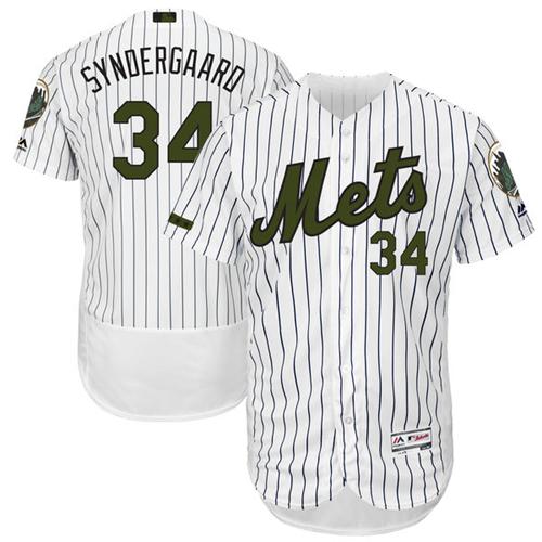 Mets #34 Noah Syndergaard White(Blue Strip) Flexbase Authentic Collection Memorial Day Stitched MLB Jersey Mets #34 Noah Syndergaard White(Blue Strip) Flexbase Authentic Collection Memorial Day Stitched MLB Jersey
