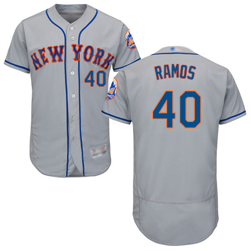 Mets #40 Wilson Ramos Grey Flexbase Authentic Collection Stitched MLB Jersey Mets #40 Wilson Ramos Grey Flexbase Authentic Collection Stitched MLB Jersey