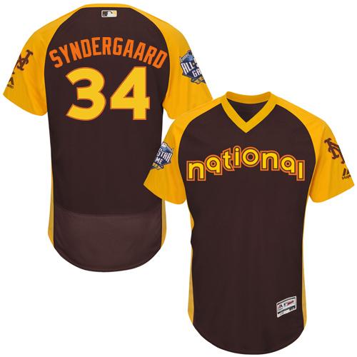 Mets #34 Noah Syndergaard Brown Flexbase Authentic Collection 2016 All-Star National League Stitched MLB Jersey Mets #34 Noah Syndergaard Brown Flexbase Authentic Collection 2016 All-Star National League Stitched MLB Jersey