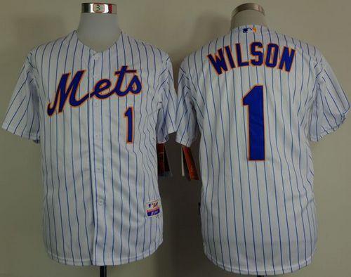 Mets #1 Mookie Wilson White(Blue Strip) Home Cool Base Stitched MLB Jersey Mets #1 Mookie Wilson White(Blue Strip) Home Cool Base Stitched MLB Jersey