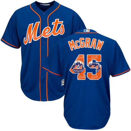 Mets #45 Tug McGraw Blue Team Logo Fashion Stitched MLB Jersey Mets #45 Tug McGraw Blue Team Logo Fashion Stitched MLB Jersey