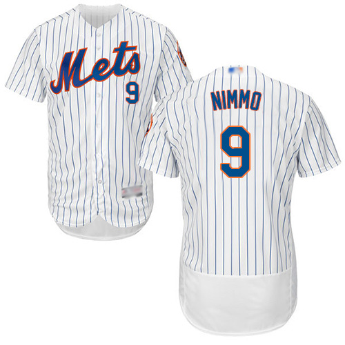 Mets #9 Brandon Nimmo White(Blue Strip) Flexbase Authentic Collection Stitched MLB Jersey Mets #9 Brandon Nimmo White(Blue Strip) Flexbase Authentic Collection Stitched MLB Jersey