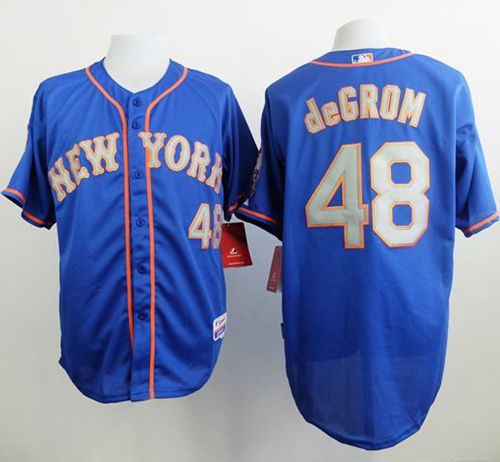 Mets #48 Jacob DeGrom Blue(Grey NO.) Alternate Road Cool Base Stitched MLB Jersey Mets #48 Jacob DeGrom Blue(Grey NO.) Alternate Road Cool Base Stitched MLB Jersey