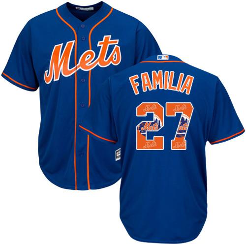 Mets #27 Jeurys Familia Blue Team Logo Fashion Stitched MLB Jersey Mets #27 Jeurys Familia Blue Team Logo Fashion Stitched MLB Jersey