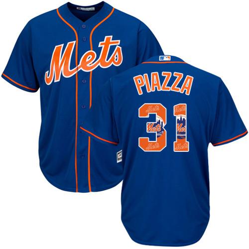 Mets #31 Mike Piazza Blue Team Logo Fashion Stitched MLB Jersey Mets #31 Mike Piazza Blue Team Logo Fashion Stitched MLB Jersey