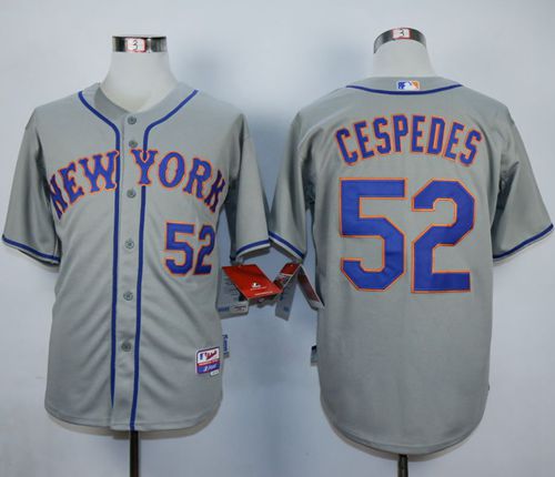 Mets #52 Yoenis Cespedes Grey Road Cool Base Stitched MLB Jersey Mets #52 Yoenis Cespedes Grey Road Cool Base Stitched MLB Jersey