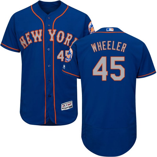Mets #45 Zack Wheeler Blue(Grey NO.) Flexbase Authentic Collection Stitched MLB Jersey Mets #45 Zack Wheeler Blue(Grey NO.) Flexbase Authentic Collection Stitched MLB Jersey