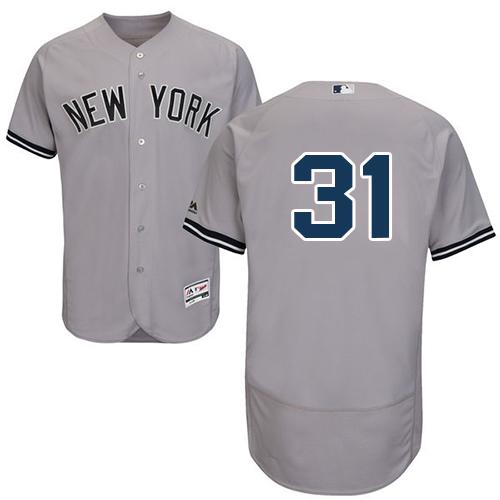 Yankees #31 Aaron Hicks Grey Flexbase Authentic Collection Stitched MLB Jersey Yankees #31 Aaron Hicks Grey Flexbase Authentic Collection Stitched MLB Jersey