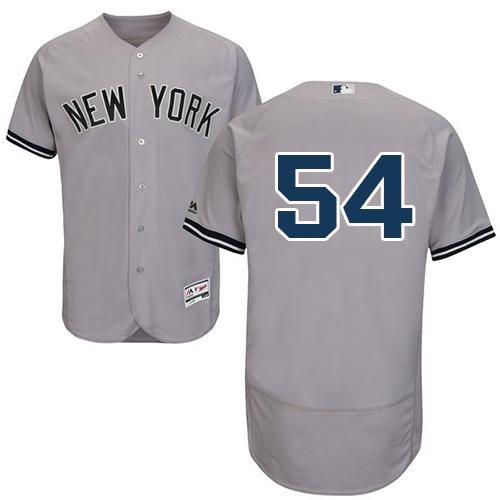 Yankees #54 Aroldis Chapman Grey Flexbase Authentic Collection Stitched MLB Jersey Yankees #54 Aroldis Chapman Grey Flexbase Authentic Collection Stitched MLB Jersey