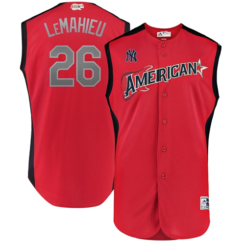 Yankees #26 DJ LeMahieu Red 2019 All-Star American League Stitched MLB Jersey Yankees #26 DJ LeMahieu Red 2019 All-Star American League Stitched MLB Jersey