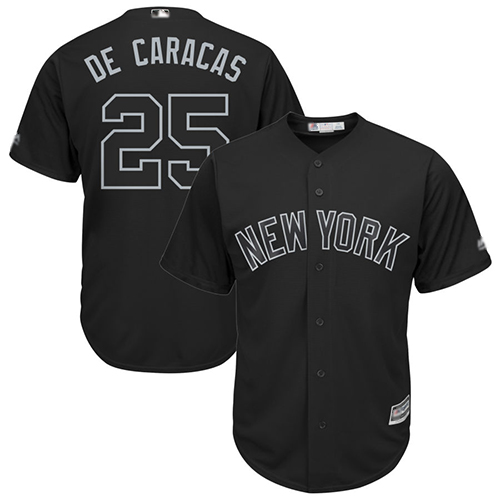 Yankees #25 Gleyber Torres Black "De Caracas" Players Weekend Cool Base Stitched MLB Jersey Yankees #25 Gleyber Torres Black "De Caracas" Players Weekend Cool Base Stitched MLB Jersey