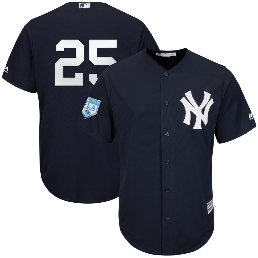 Yankees #25 Gleyber Torres Navy Blue 2019 Spring Training Cool Base Stitched MLB Jersey Yankees #25 Gleyber Torres Navy Blue 2019 Spring Training Cool Base Stitched MLB Jersey