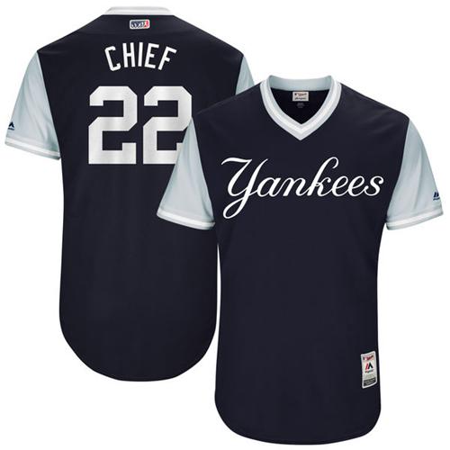 Yankees #22 Jacoby Ellsbury Navy "Chief" Players Weekend Authentic Stitched MLB Jersey Yankees #22 Jacoby Ellsbury Navy "Chief" Players Weekend Authentic Stitched MLB Jersey