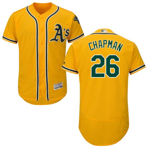 Athletics #26 Matt Chapman Gold Flexbase Authentic Collection Stitched MLB Jersey Athletics #26 Matt Chapman Gold Flexbase Authentic Collection Stitched MLB Jersey