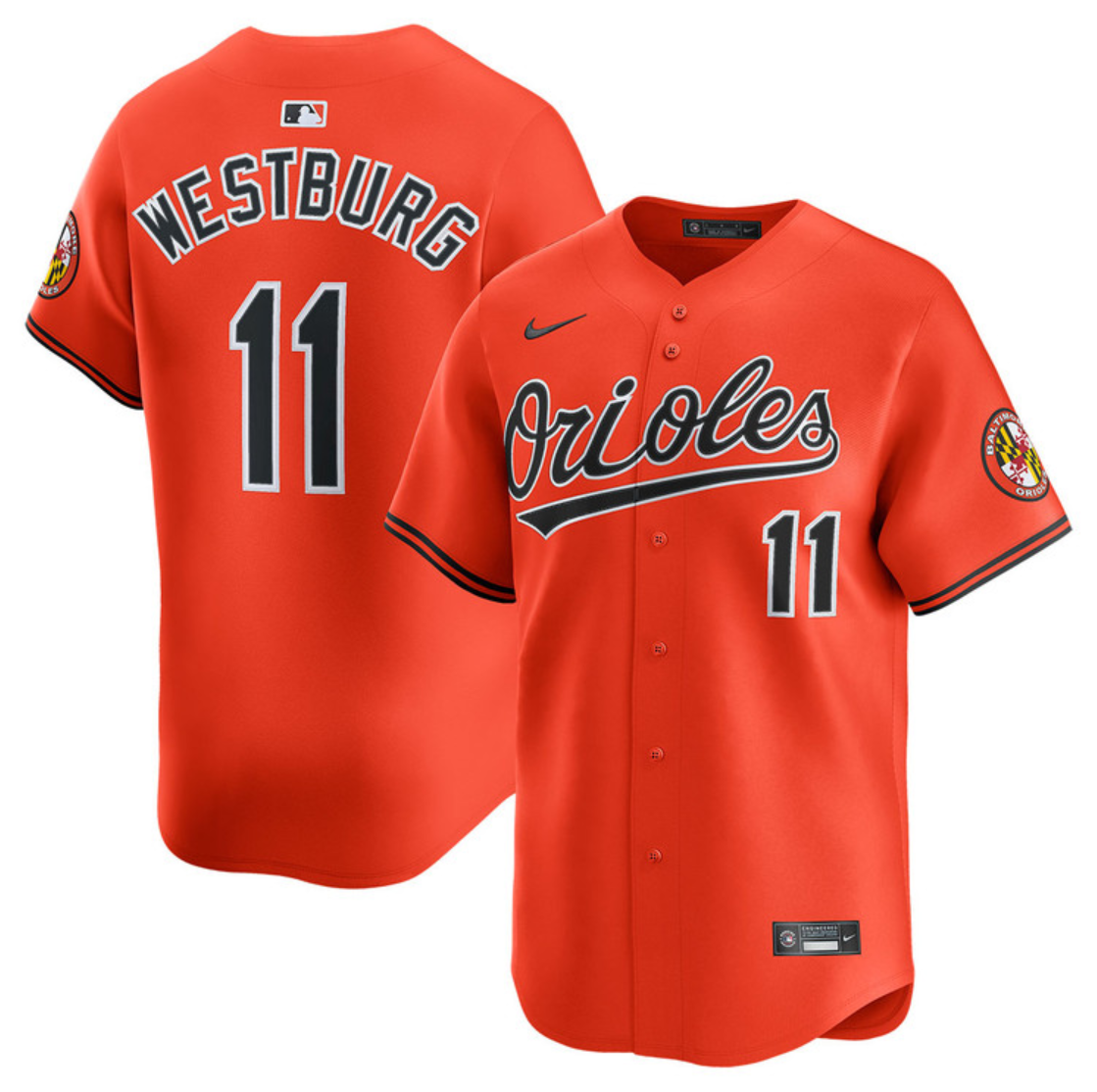 Men's Baltimore Orioles #11 Jordan Westburg Orange 2025 2nd Alternate Limited Cool Base Stitched Baseball Jersey Men's Baltimore Orioles #11 Jordan Westburg Orange 2025 2nd Alternate Limited Cool Base Stitched Baseball Jersey