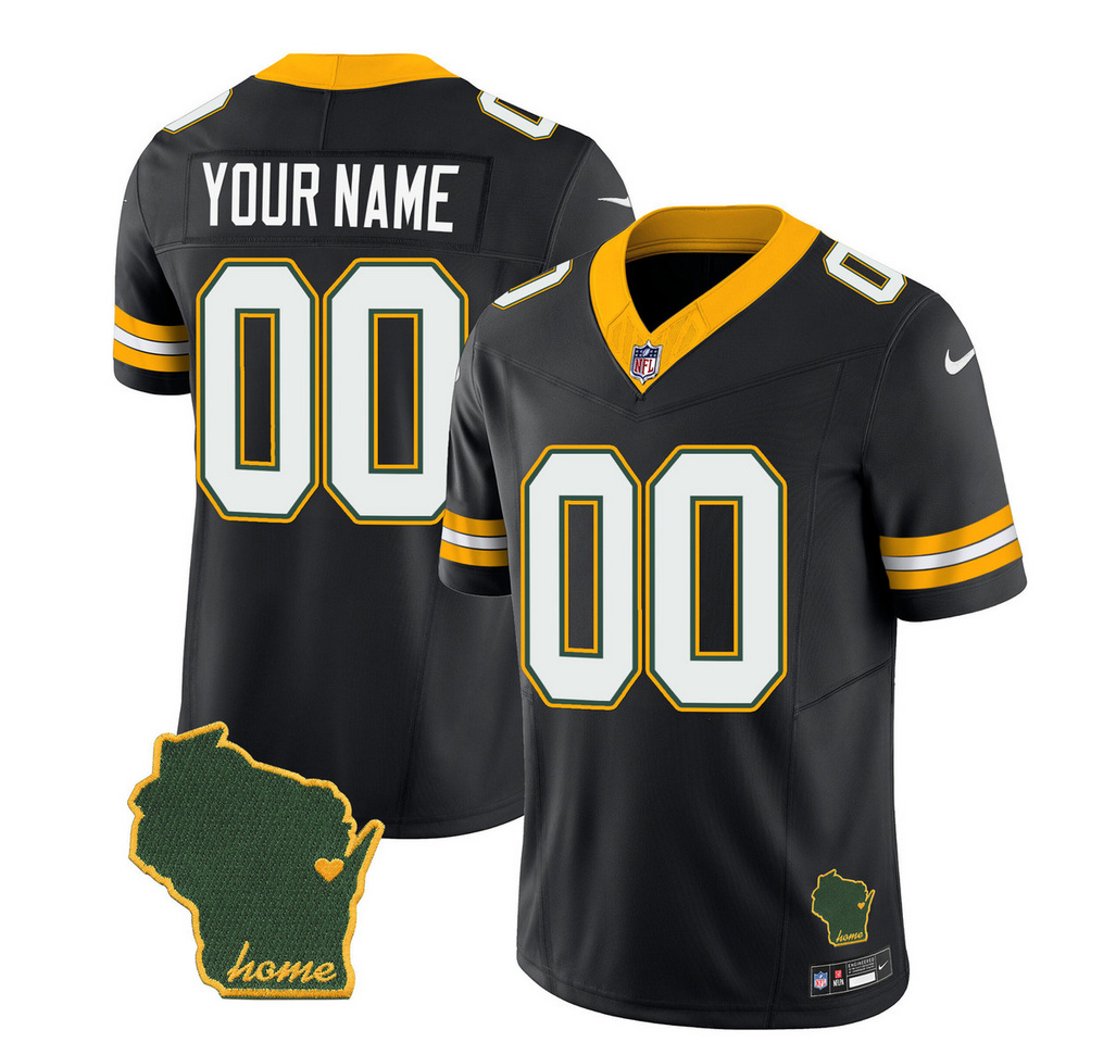 Men's Green Bay Packers ACTIVE PLAYER Custom Black 2023 F.U.S.E. Home Patch Vapor Untouchable Limited Stitched Jersey Men's Green Bay Packers ACTIVE PLAYER Custom Black 2023 F.U.S.E. Home Patch Vapor Untouchable Limited Stitched Jersey