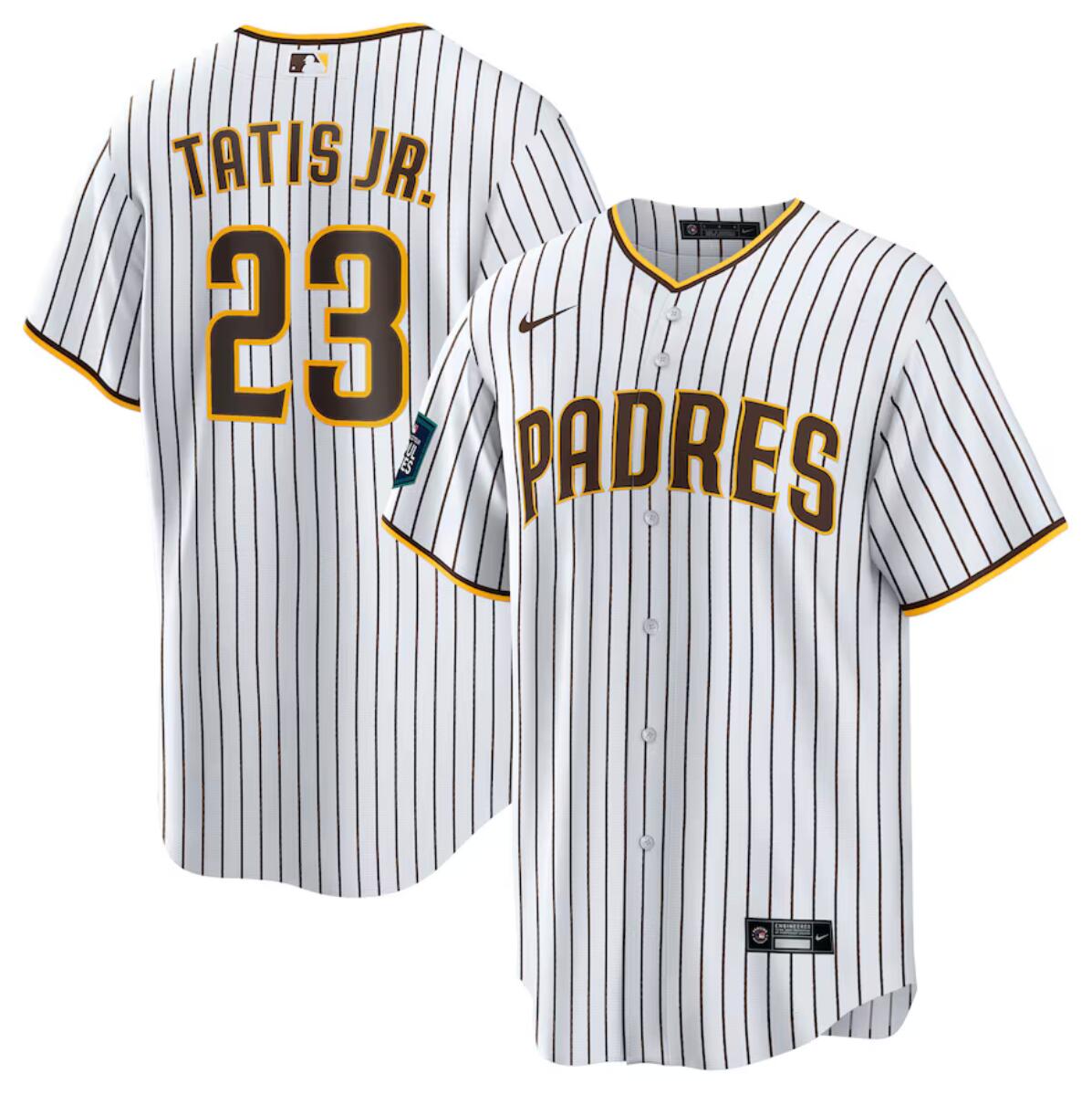 Men's San Diego Padres #23 Fernando Tatis Jr. White 2024 World Tour Seoul Series Home Stitched Baseball Jersey Men's San Diego Padres #23 Fernando Tatis Jr. White 2024 World Tour Seoul Series Home Stitched Baseball Jersey