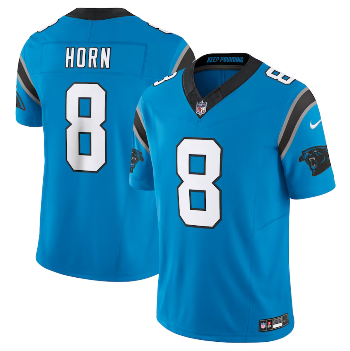 Men's Carolina Panthers #8 Jaycee Horn Blue 2023 F.U.S.E. Vapor Untouchable Stitched Football Jersey Men's Carolina Panthers #8 Jaycee Horn Blue 2023 F.U.S.E. Vapor Untouchable Stitched Football Jersey