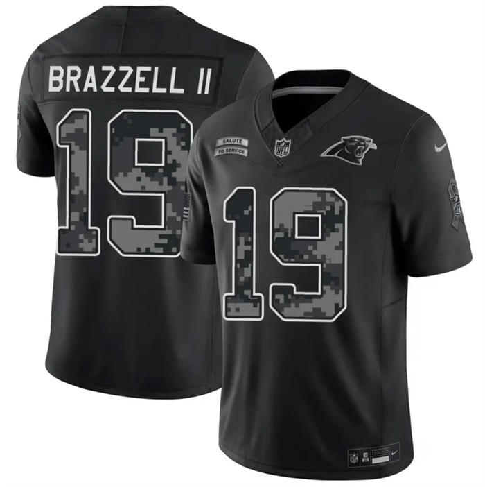 Men's Carolina Panthers #19 Chris Brazzell II Black F.U.S.E. 2026 Salute to Service Limited Stitched Football Jersey