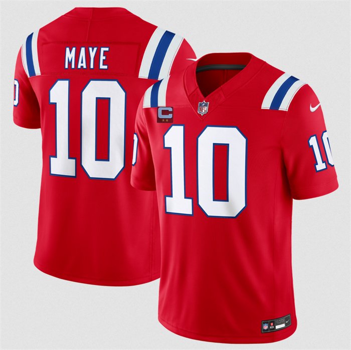 Men's New England Patriots #10 Drake Maye Red 2026 F.U.S.E. 2-Star C Pach Vapor Limited Stitched Football Jersey