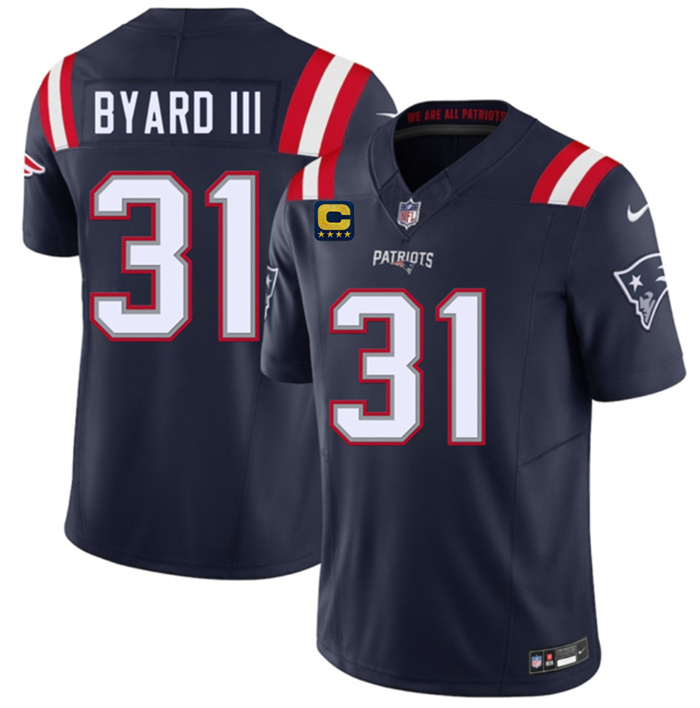 Men's New England Patriots #31 Kevin Byard III Navy 2026 F.U.S.E. 4-Star C Pach Vapor Limited Stitched Football Jersey