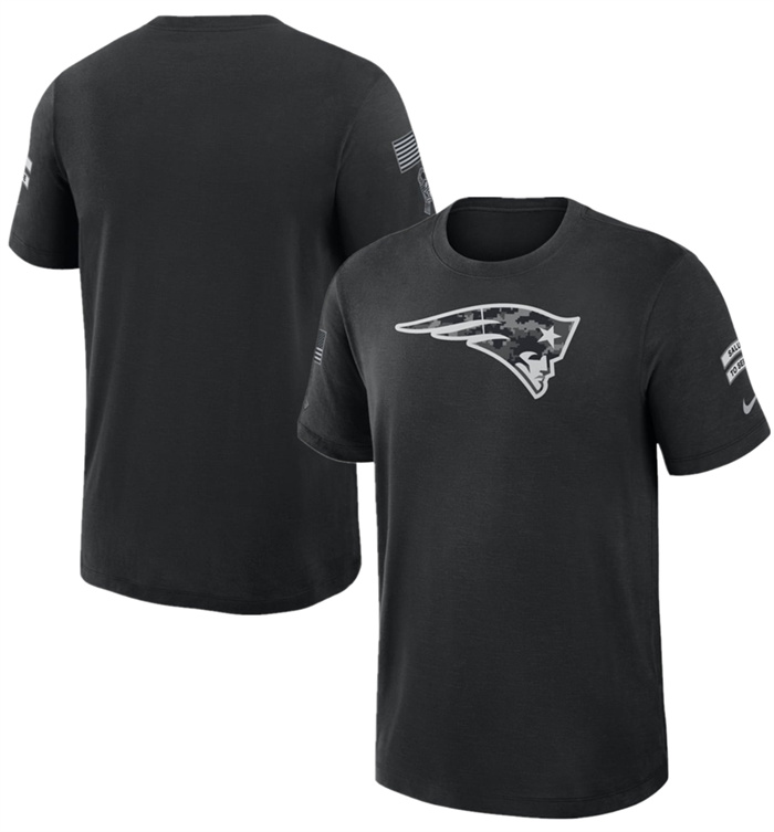 Men's New England Patriots Black 2026 Salute to Service Sideline Dri-FIT T-Shirt