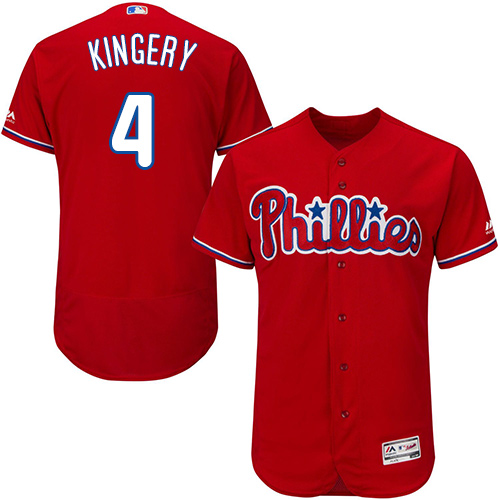 Phillies #4 Scott Kingery Red Flexbase Authentic Collection Stitched MLB Jersey Phillies #4 Scott Kingery Red Flexbase Authentic Collection Stitched MLB Jersey
