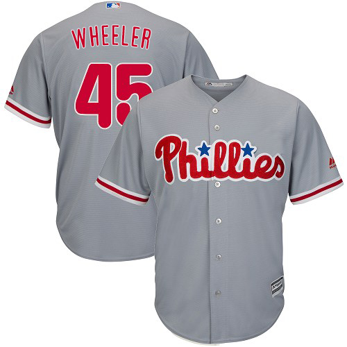 Phillies #45 Zack Wheeler Grey New Cool Base Stitched MLB Jersey Phillies #45 Zack Wheeler Grey New Cool Base Stitched MLB Jersey