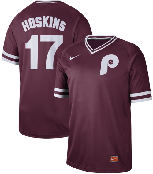 Nike Phillies #17 Rhys Hoskins Maroon Authentic Cooperstown Collection Stitched MLB Jersey Nike Phillies #17 Rhys Hoskins Maroon Authentic Cooperstown Collection Stitched MLB Jersey