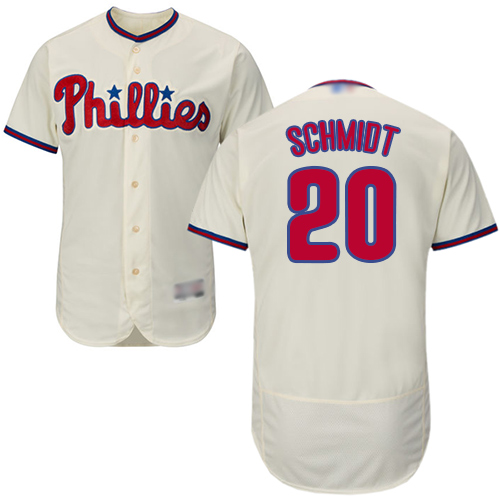 Phillies #20 Mike Schmidt Cream Flexbase Authentic Collection Stitched MLB Jersey Phillies #20 Mike Schmidt Cream Flexbase Authentic Collection Stitched MLB Jersey
