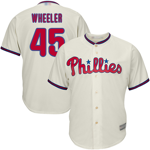 Phillies #45 Zack Wheeler Cream New Cool Base Stitched MLB Jersey Phillies #45 Zack Wheeler Cream New Cool Base Stitched MLB Jersey