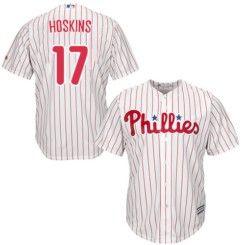 Phillies #17 Rhys Hoskins White(Red Strip) New Cool Base Stitched MLB Jersey Phillies #17 Rhys Hoskins White(Red Strip) New Cool Base Stitched MLB Jersey