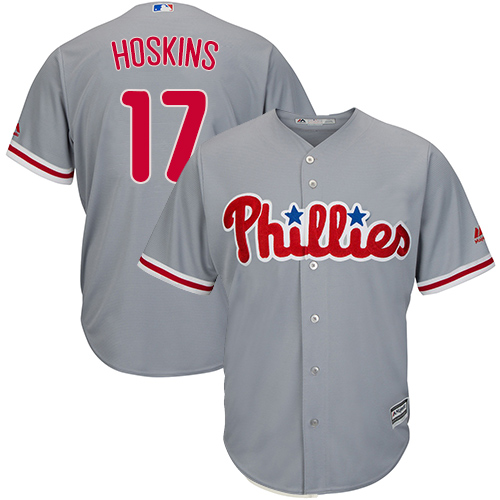 Phillies #17 Rhys Hoskins Grey New Cool Base Stitched MLB Jersey Phillies #17 Rhys Hoskins Grey New Cool Base Stitched MLB Jersey