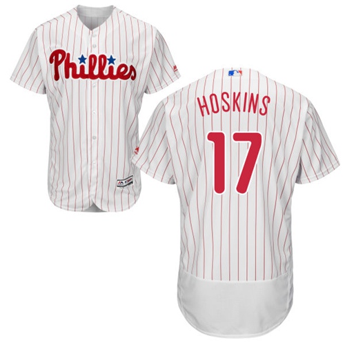 Phillies #17 Rhys Hoskins White(Red Strip) Flexbase Authentic Collection Stitched MLB Jersey Phillies #17 Rhys Hoskins White(Red Strip) Flexbase Authentic Collection Stitched MLB Jersey