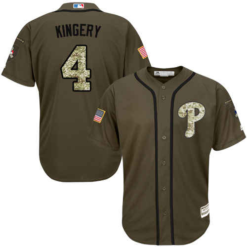 Phillies #4 Scott Kingery Green Salute to Service Stitched MLB Jersey Phillies #4 Scott Kingery Green Salute to Service Stitched MLB Jersey