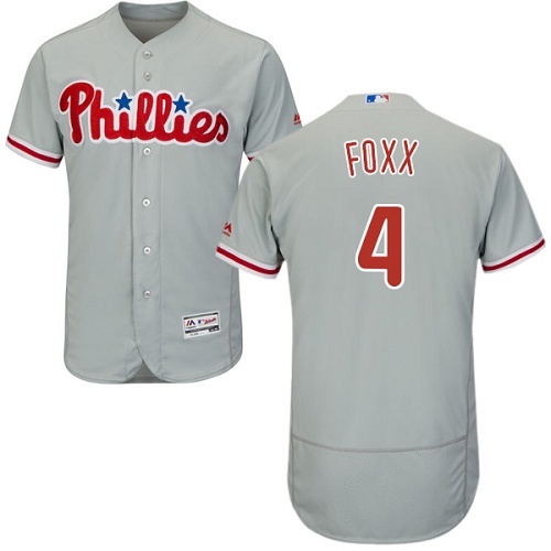 Phillies #4 Jimmie Foxx Grey Flexbase Authentic Collection Stitched MLB Jersey Phillies #4 Jimmie Foxx Grey Flexbase Authentic Collection Stitched MLB Jersey