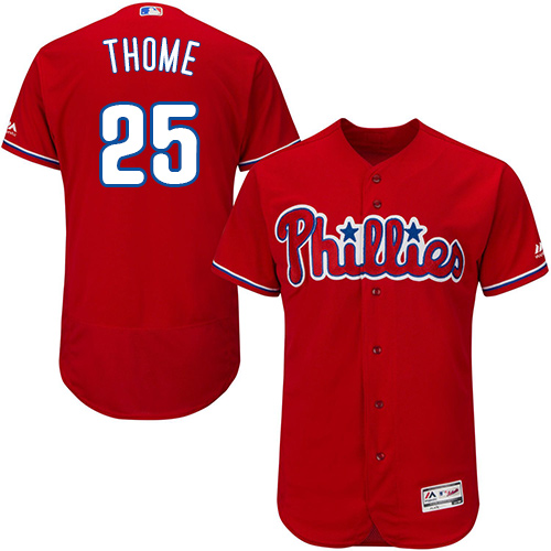 Phillies #25 Jim Thome Red Flexbase Authentic Collection Stitched MLB Jersey Phillies #25 Jim Thome Red Flexbase Authentic Collection Stitched MLB Jersey