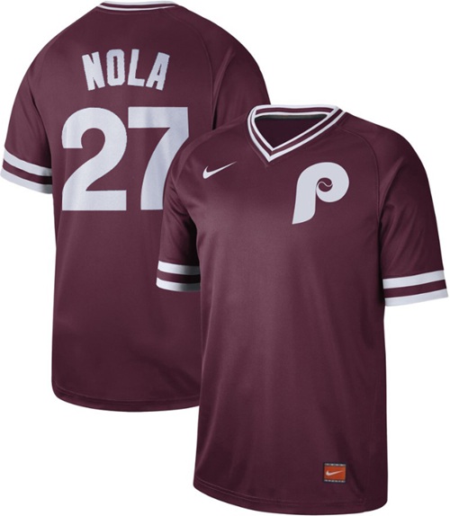 Nike Phillies #27 Aaron Nola Maroon Authentic Cooperstown Collection Stitched MLB Jersey Nike Phillies #27 Aaron Nola Maroon Authentic Cooperstown Collection Stitched MLB Jersey