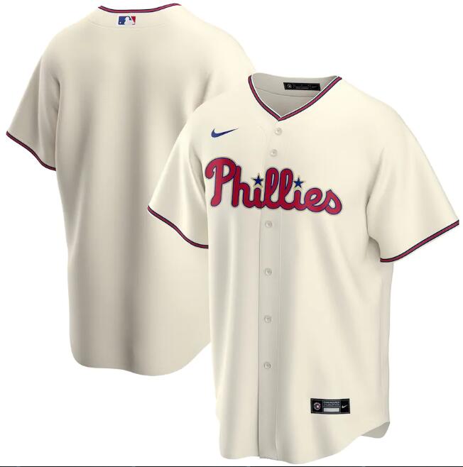 Men's Philadelphia Phillies Blank Cream MLB Cool Base Stitched Jersey Men's Philadelphia Phillies Blank Cream MLB Cool Base Stitched Jersey