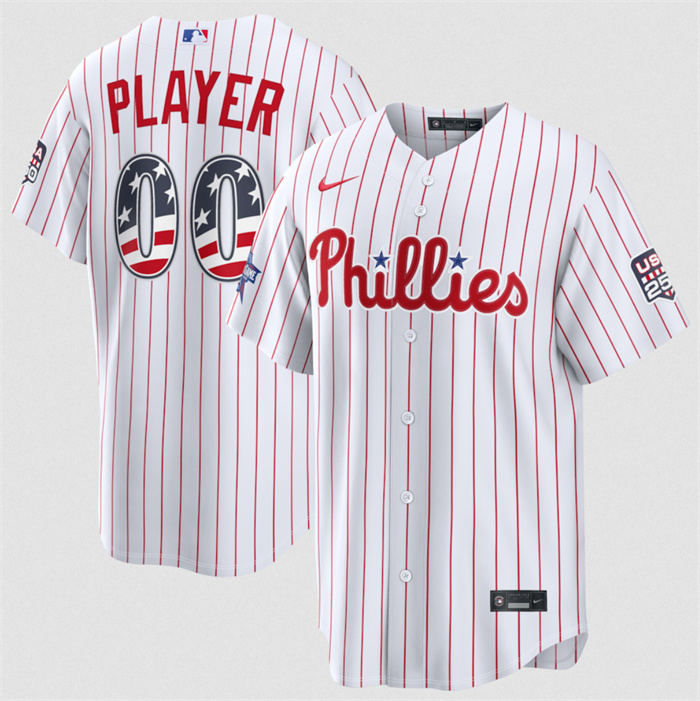 Men's Philadelphia Phillies Active Player Custom White 2026 All-Star Edition Stars & Stripes Stadium Pick-A-Player Stitched Baseball Jersey Men's Philadelphia Phillies Active Player Custom White 2026 All-Star Edition Stars & Stripes Stadium Pick-A-Player Stitched Baseball Jersey
