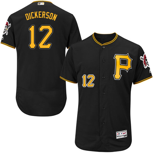 Pirates #12 Corey Dickerson Black Flexbase Authentic Collection Stitched MLB Jersey Pirates #12 Corey Dickerson Black Flexbase Authentic Collection Stitched MLB Jersey