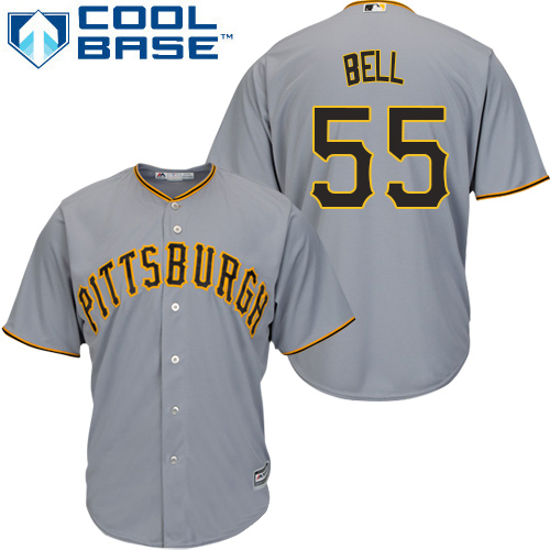 Pirates #55 Josh Bell Grey New Cool Base Stitched MLB Jersey Pirates #55 Josh Bell Grey New Cool Base Stitched MLB Jersey