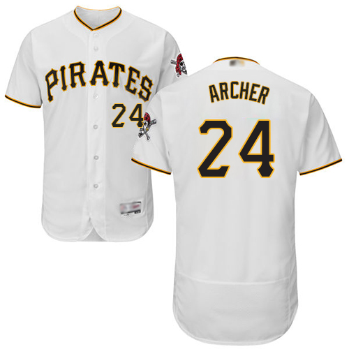 Pirates #24 Chris Archer White Flexbase Authentic Collection Stitched MLB Jersey Pirates #24 Chris Archer White Flexbase Authentic Collection Stitched MLB Jersey