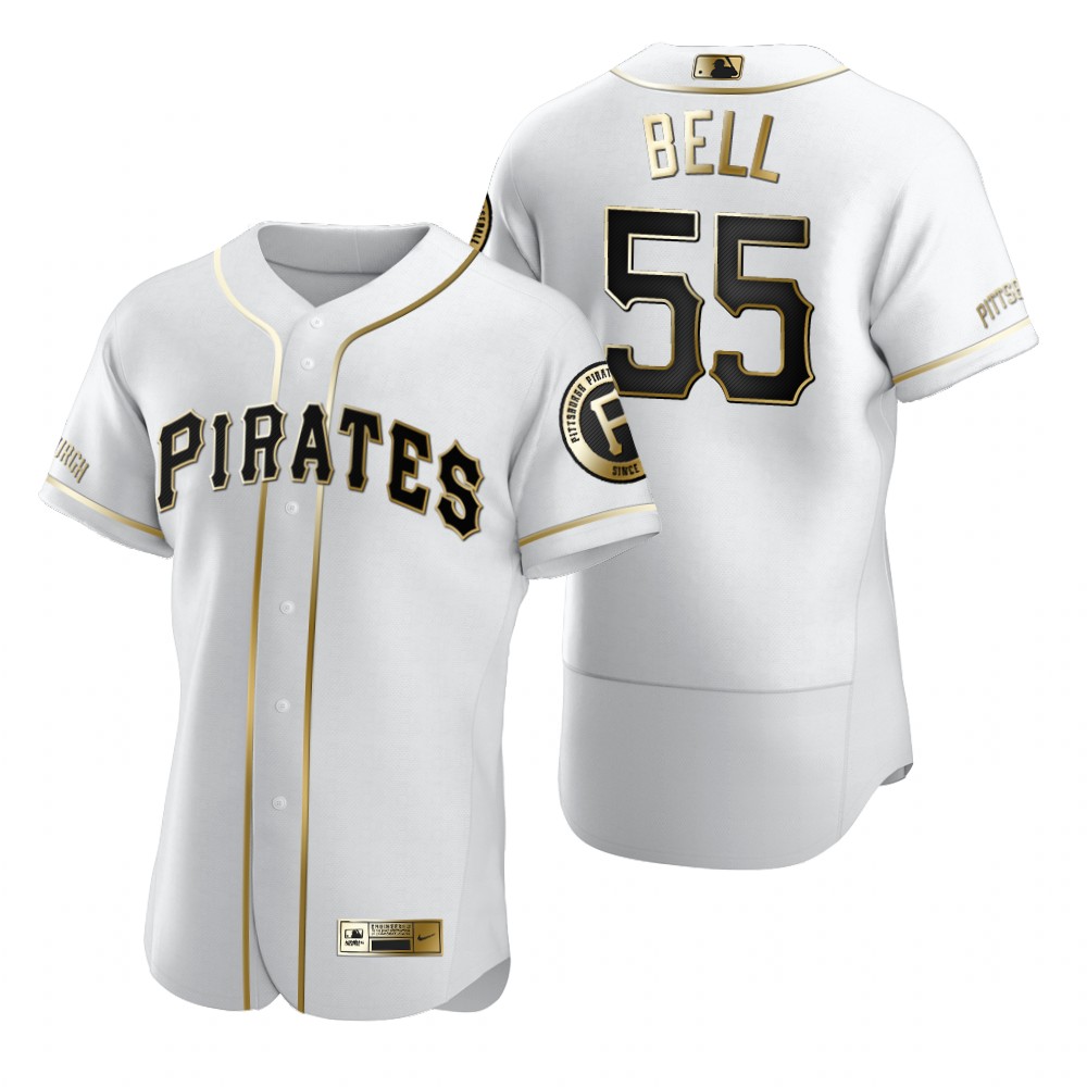 Pittsburgh Pirates #55 Josh Bell White Nike Men's Authentic Golden Edition MLB Jersey Pittsburgh Pirates #55 Josh Bell White Nike Men's Authentic Golden Edition MLB Jersey