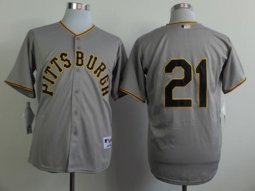 Pirates #21 Roberto Clemente Grey 1953 Turn Back The Clock Stitched MLB Jersey Pirates #21 Roberto Clemente Grey 1953 Turn Back The Clock Stitched MLB Jersey