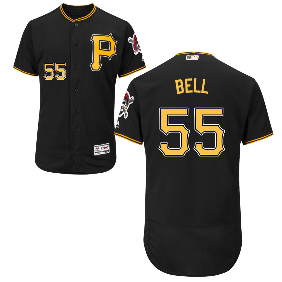 Pittsburgh Pirates #55 Josh Bell Majestic Alternate Flex Base Authentic Collection Jersey Black Pittsburgh Pirates #55 Josh Bell Majestic Alternate Flex Base Authentic Collection Jersey Black